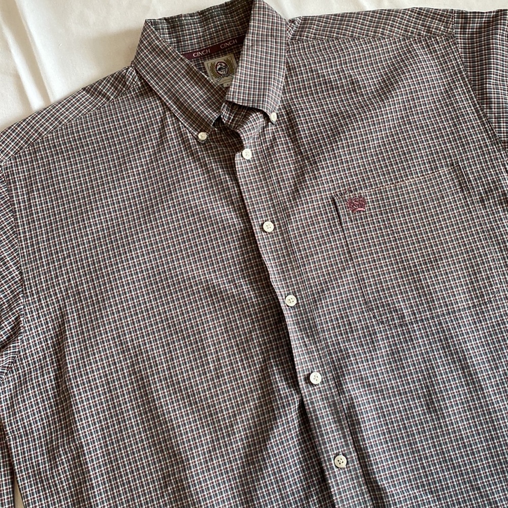 CINCH Men's Long Sleeve Plaid Shirt sz L